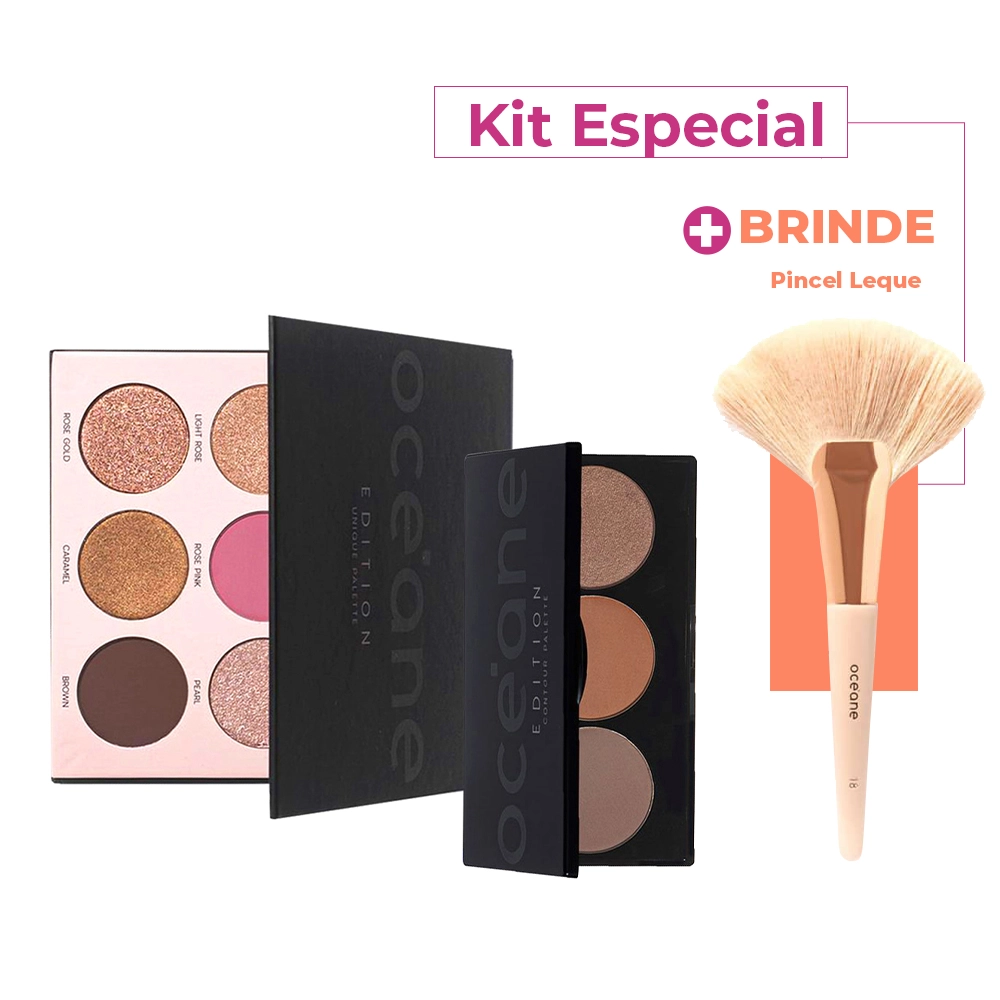 Produto Kit_Oceane_Edition_Paleta_de_Contorno_Sombra_Unique_e_Pincel_Leque_Evas_1