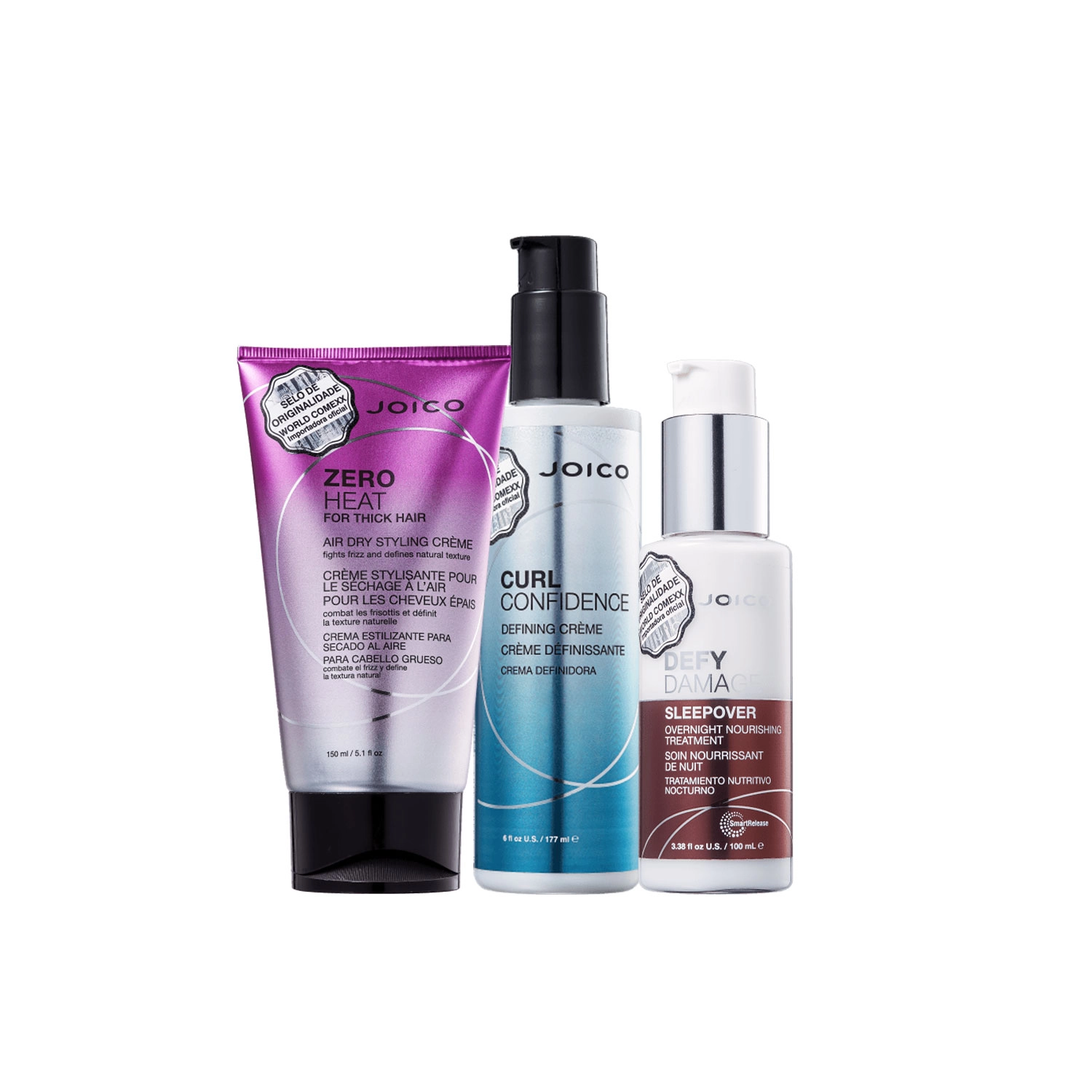 Kit Joico Curl Confidence Heat Thick Hair Defy Damage (3 Produtos)