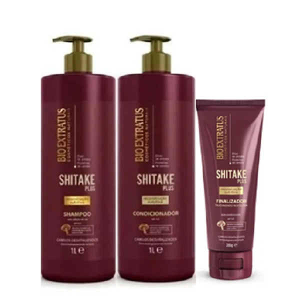 Bio Extratus Shitake Plus (Shampoo+Condicionador 1L+Finalizador Noite/Dia 200g)
