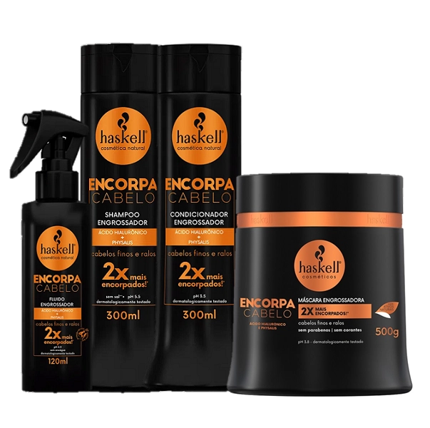 Haskell Encorpa Cabelo Kit Duo 300ml Mascara 500g E Leave-in 120ml