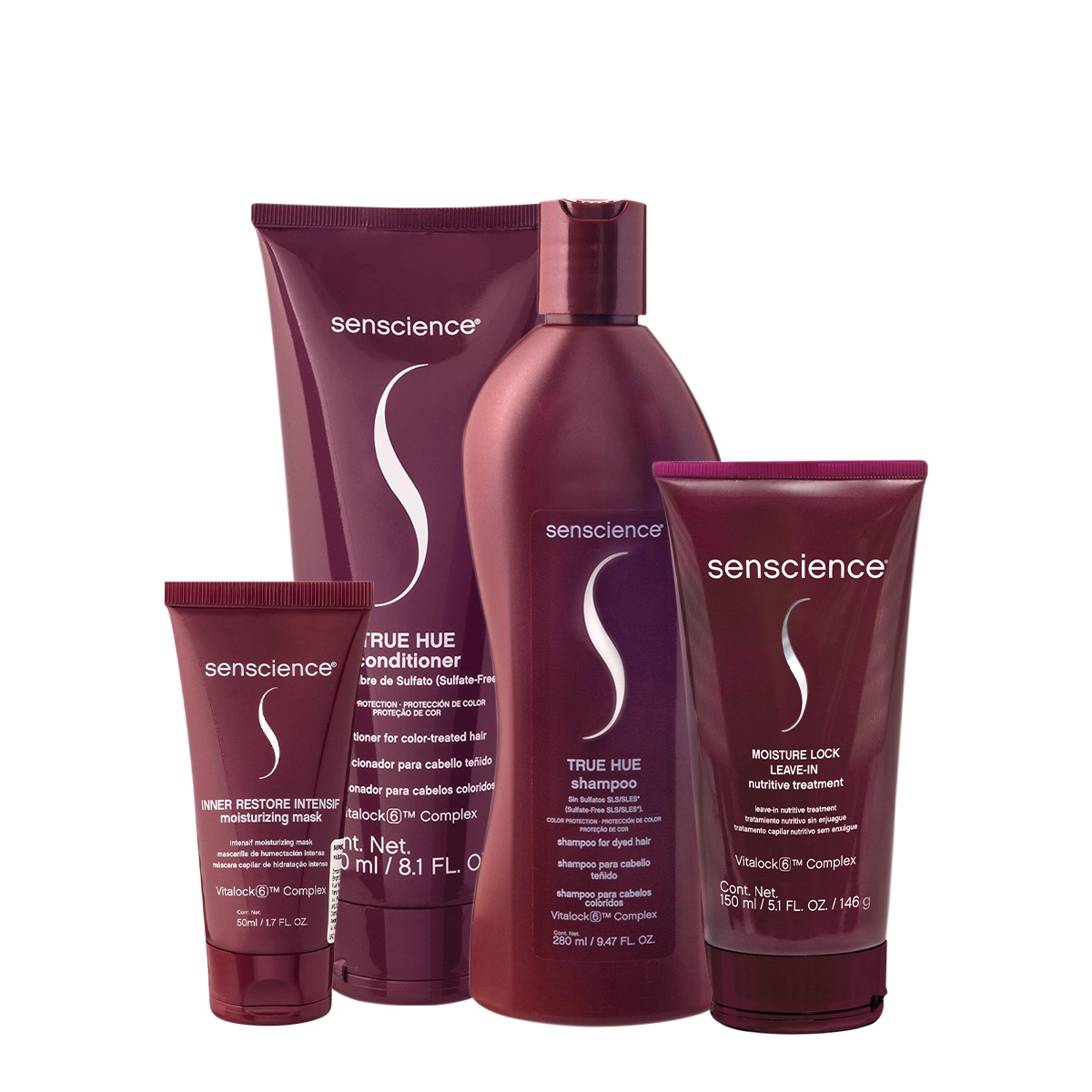 Kit Senscience True Hue Intensif Moisture Home Care 4 Produtos com Leave-in 50ml