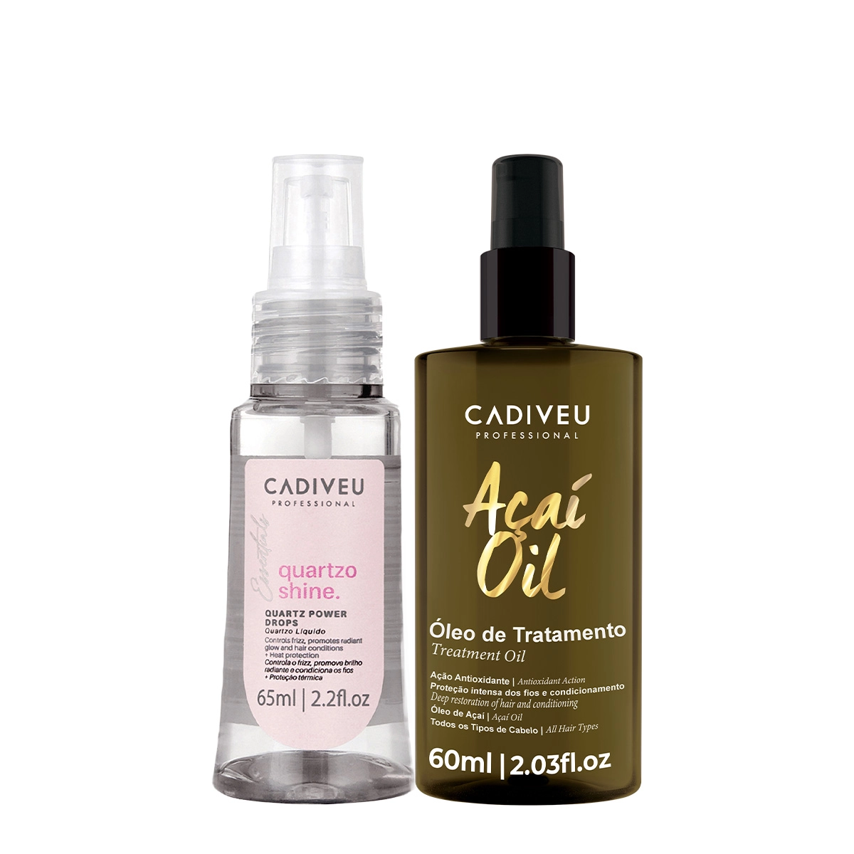 Kit Cadiveu Professional Essentials Quartzo Shine Óleo E Açaí Oil 60 (2 Produtos)