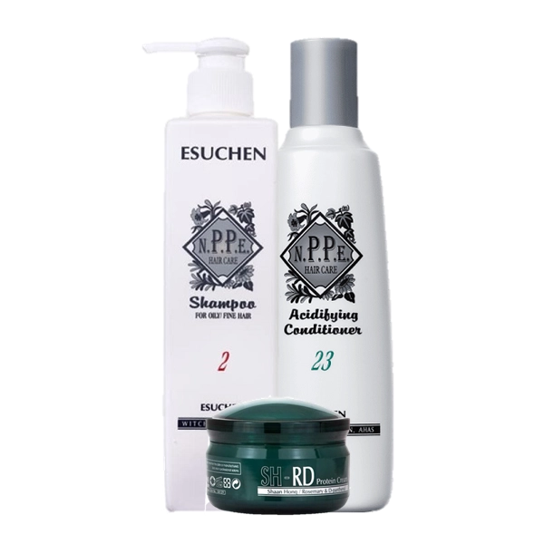 Produto Kit_N-P-P-E_Herbal_N2_Oily_Fine_Hair_Shampoo_N23_Condicionador_250ml_Protein_Cream_10ml_Evas_1