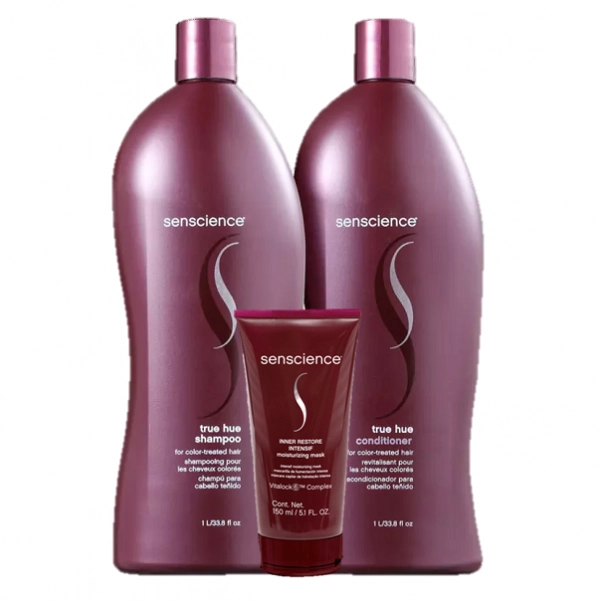 Kit Senscience True Hue Shampoo E Condicionador 1L E Inner Restore Intensif Máscara 150ml
