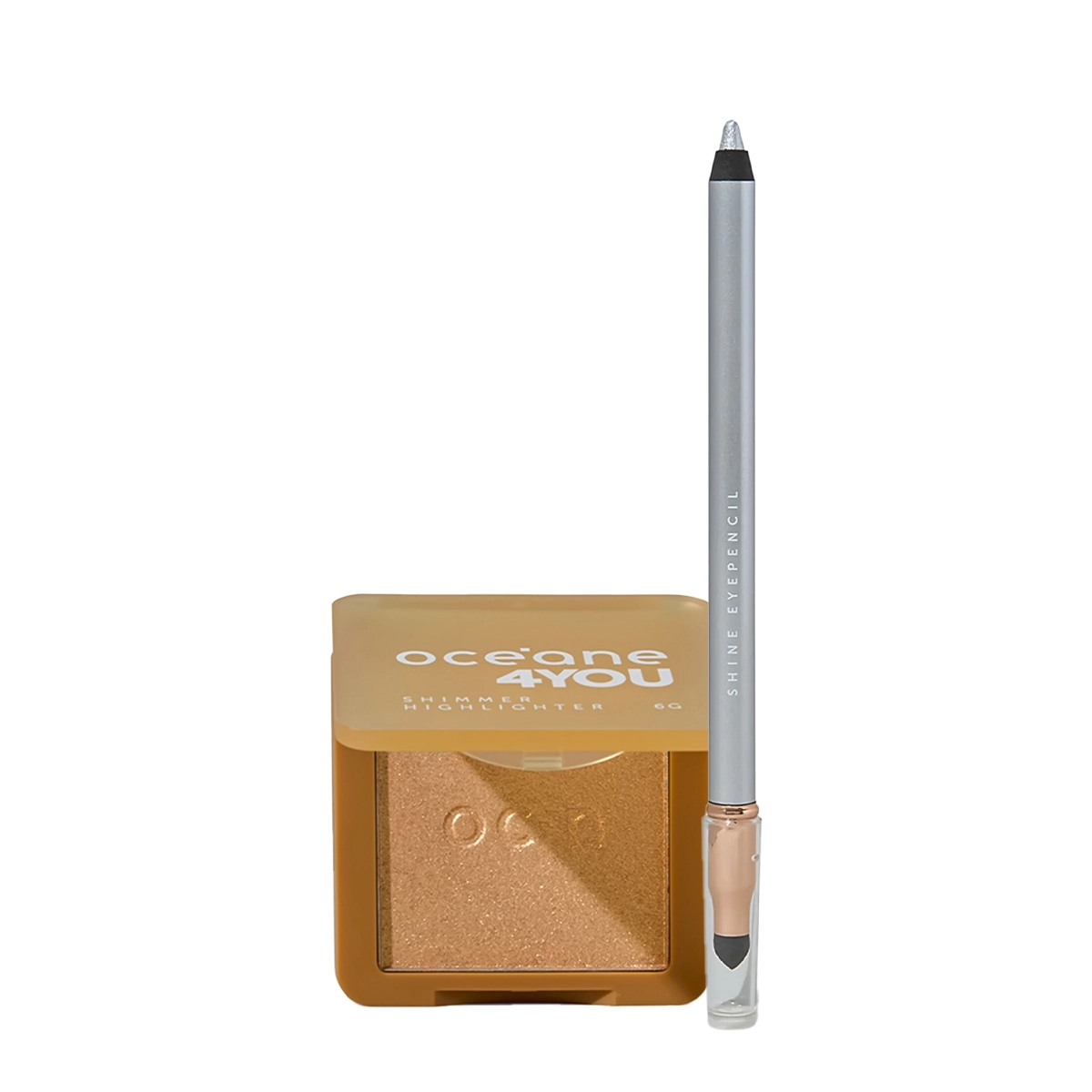 Kit Océane 4you Shimmer Highlighter Gold Iluminador E Shine Silver Lápis De Olho (2 Produtos)
