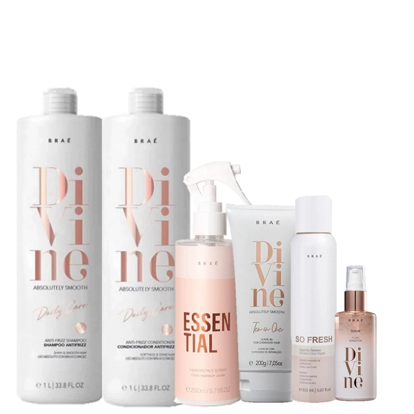 Braé Divine Duo 1L Leave-in 200g Plume 60ml Essential 260ml E So Fresh 150ml