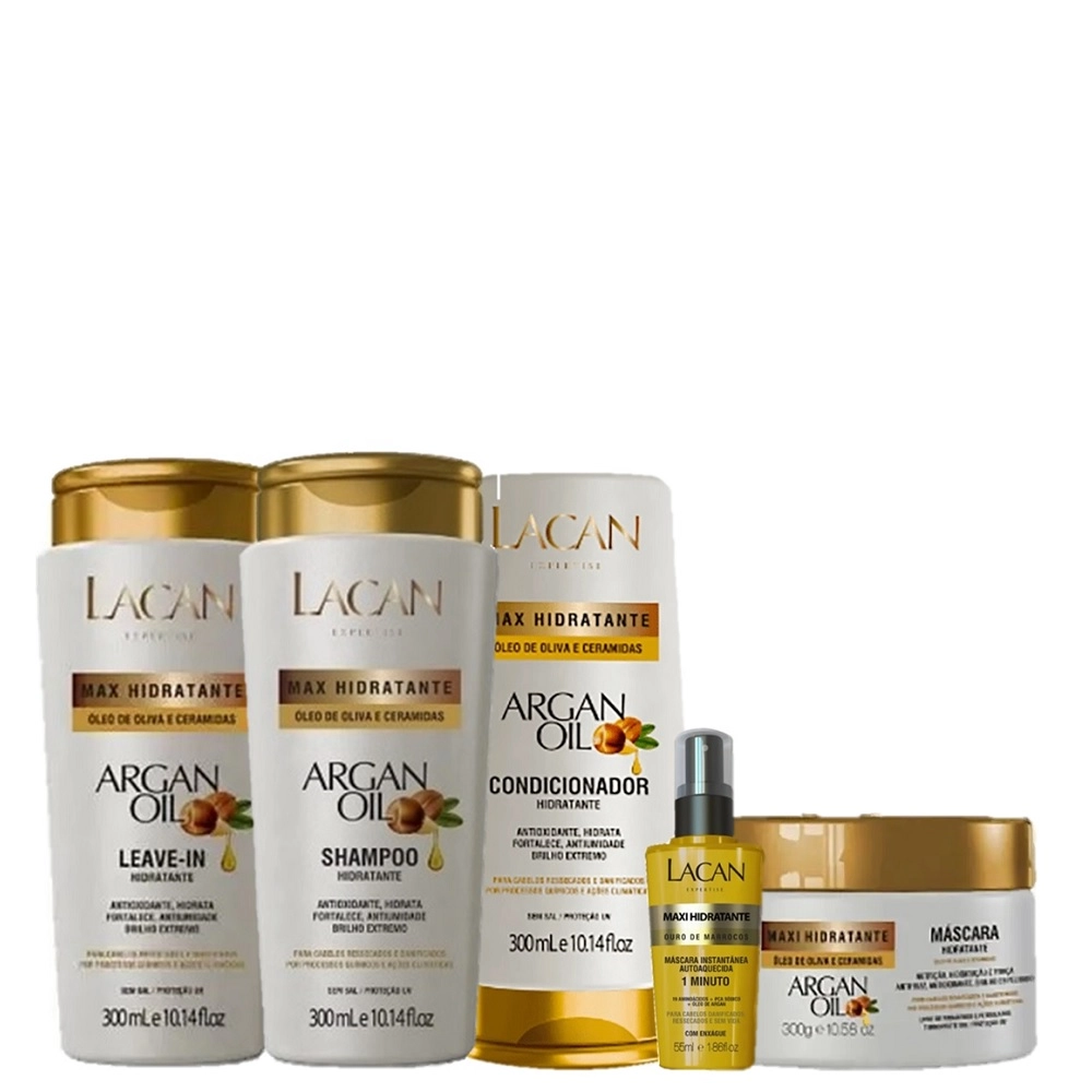 Produto Kit_Lacan_Argan_Oil_Maxima_Hidratacao_5_Produtos_Evas_1