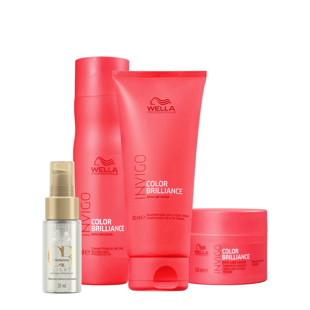 Kit Wella Professionals Invigo Brilliance Reflections Home Care Oil Light (4 Produtos)