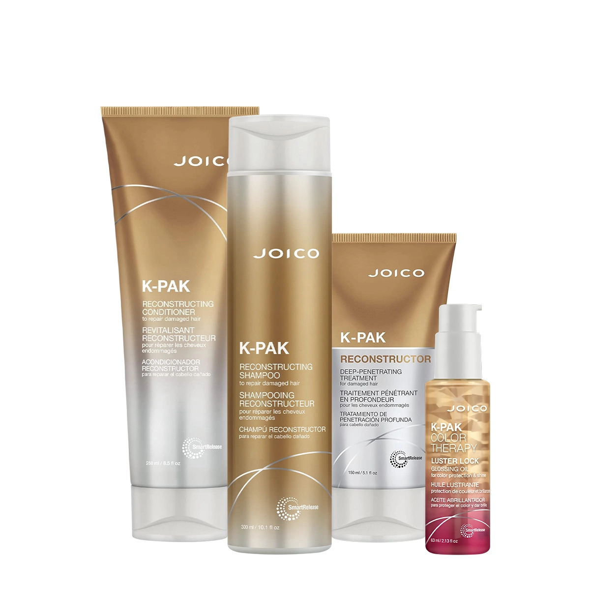 Kit Joico K-PAK Reconstrutor Deep Luster Lock Home Care Oil (4 Produtos)
