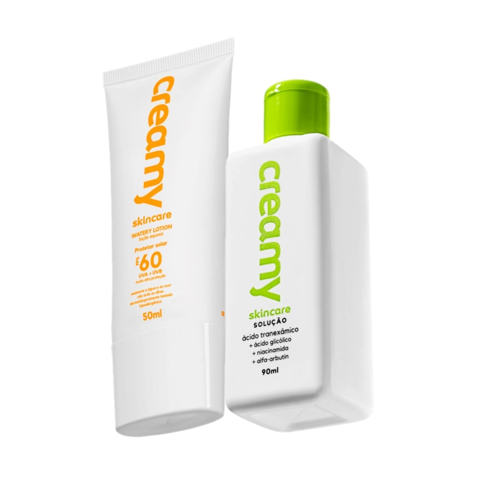 Kit Creamy Skincare Protetor Solar Facial FPS 60 Tranexâmico (2 Produtos)