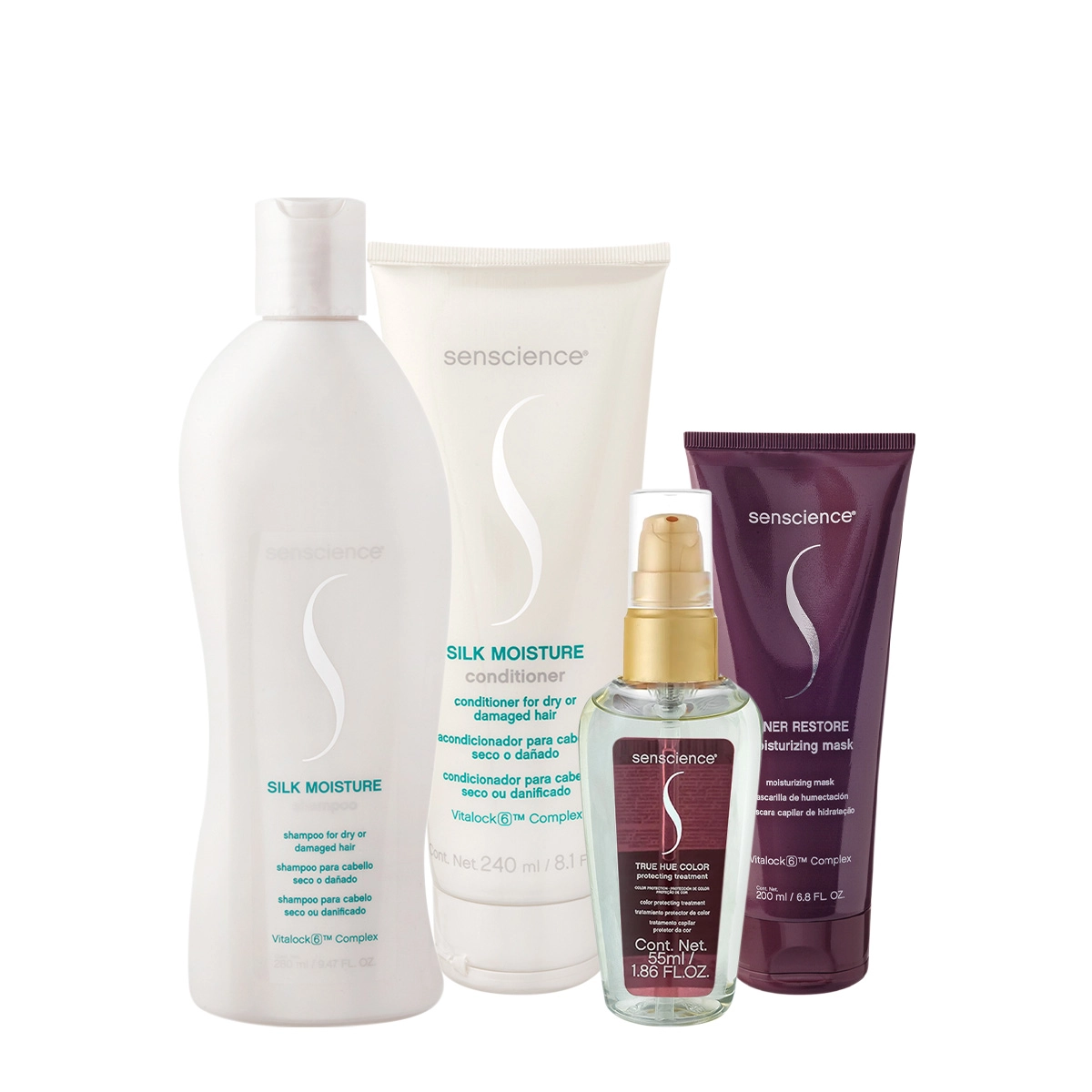 Kit Senscience True Hue Moisture Silk Inner Home Care Oil (4 Produtos)