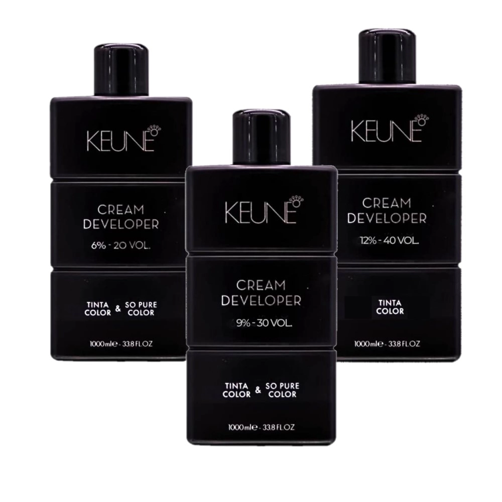 Kit Keune Tinta Color & So Pure Color 6% 20V + 9% 30V + 12% 40V 1L (3 Produtos)