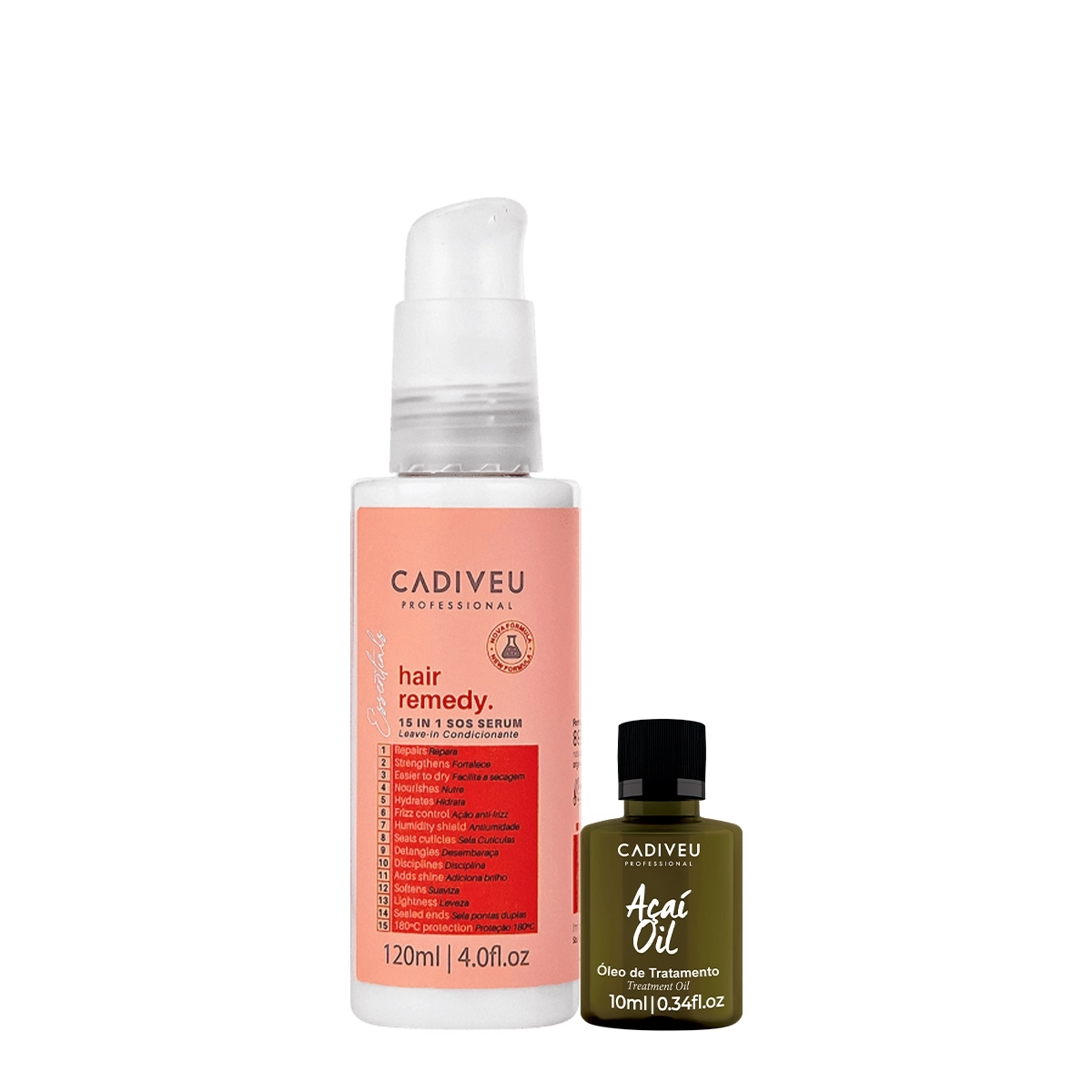 Kit Cadiveu Professional Essentials Hair Remedy Leave-in Sérum E Açaí Oil (2 Produtos)