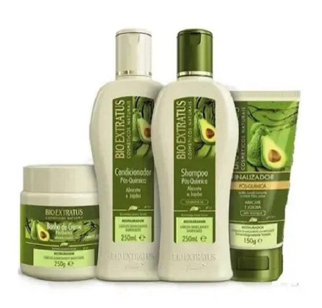 Bio Extratus Pos-Quimica Shampoo+Condicionador+Banho De Creme 250ml+Finalizador 150ml