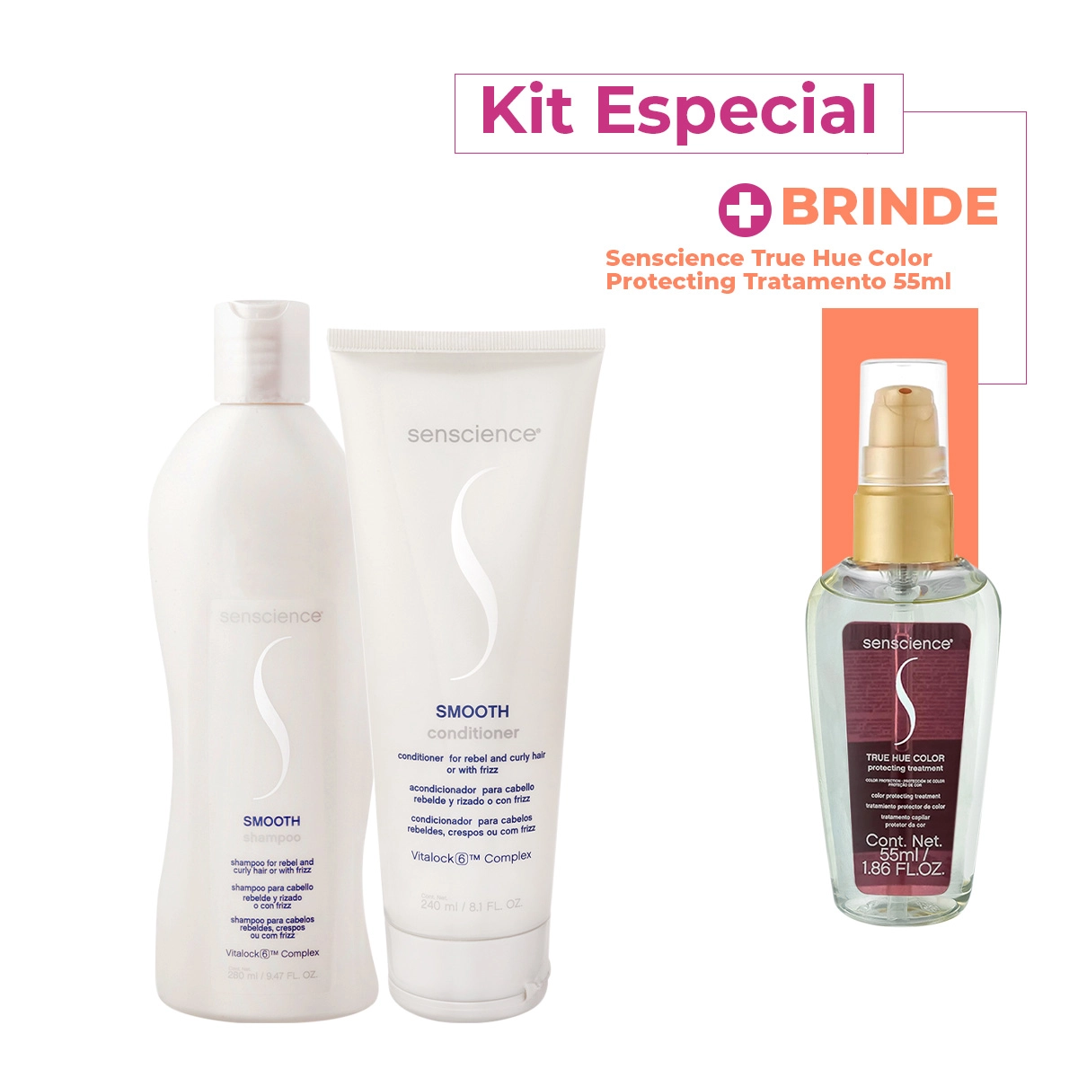 Kit Senscience Smooth True Hue Duo Sérum (3 Produtos)