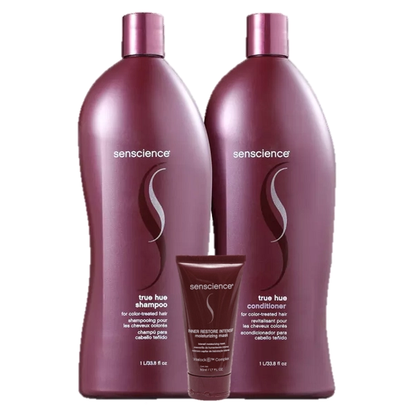 Kit Senscience True Hue E Inner Restore Intensif Shampoo E Condicionador 1L E Máscara 50ml