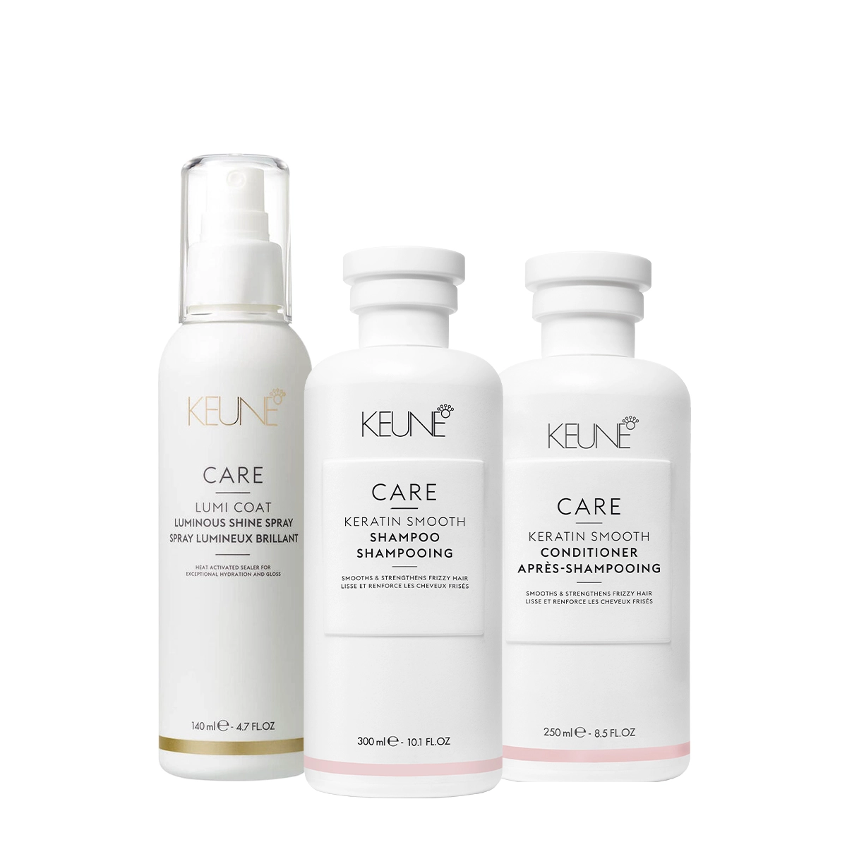 Kit Keune Care Keratin Smooth Shampoo Condicionador E Lumi Coat Finalizador (3 Produtos)