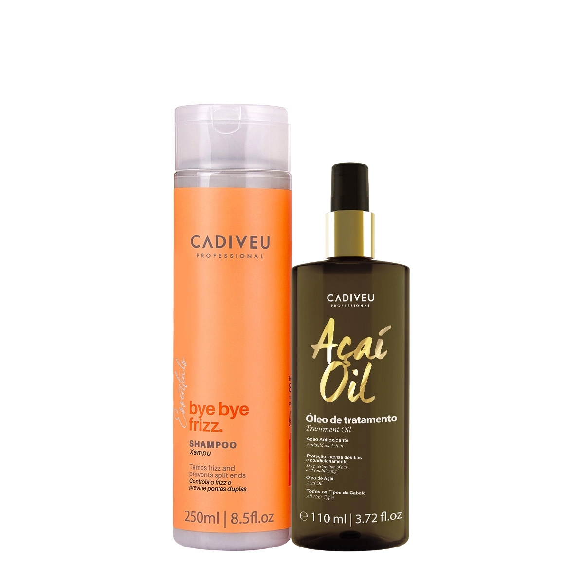 Kit Cadiveu Professional Essentials Bye Bye Frizz Shampoo E Açaí Oil 110 (2 Produtos)