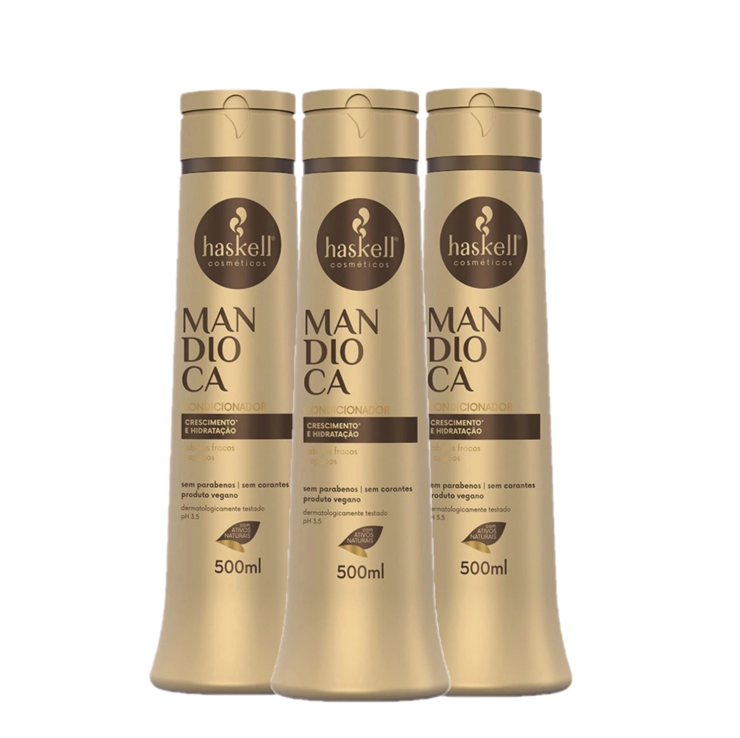 Kit Haskell Mandioca - Condicionador 500ml (3 Unidades)