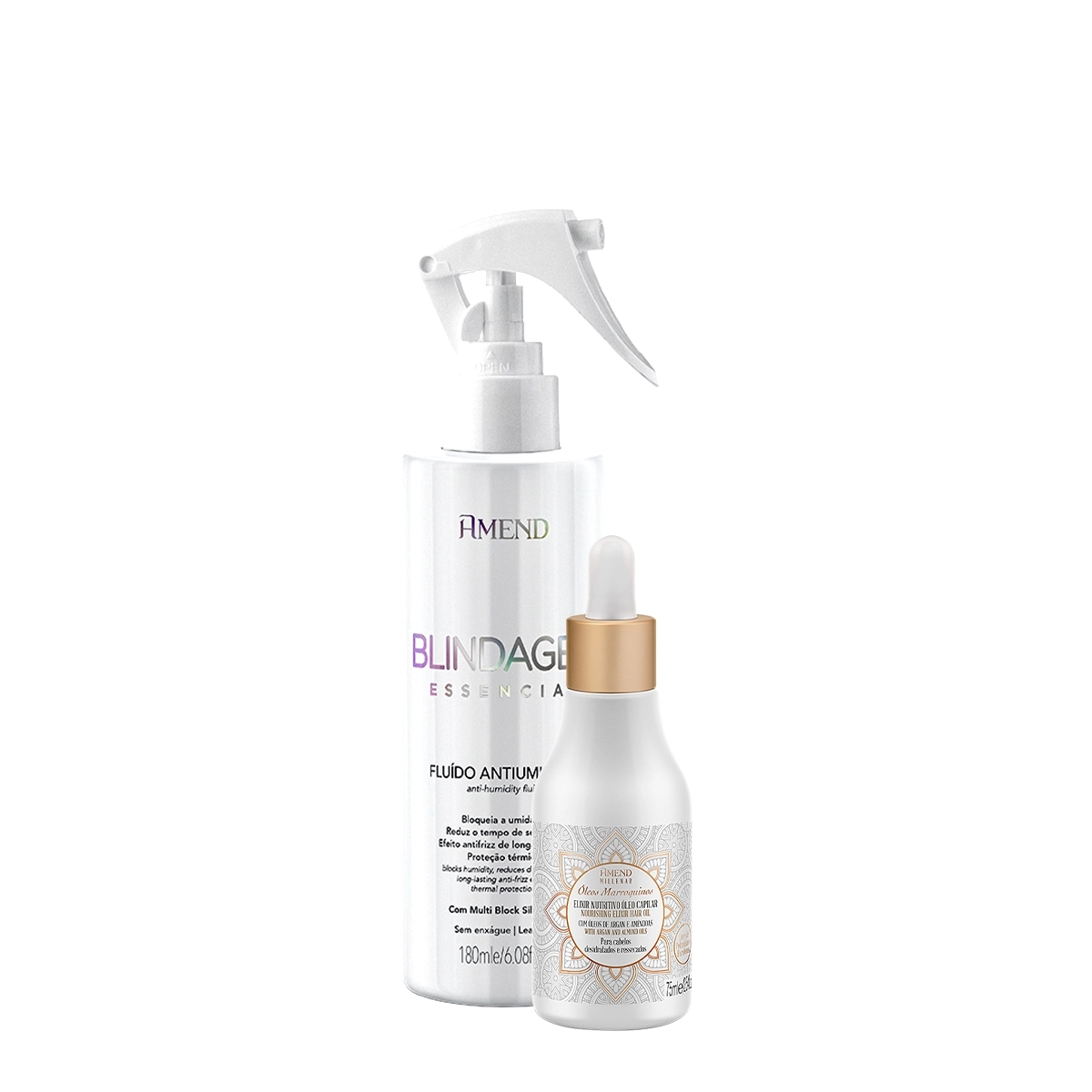 Kit Amend Millenar Óleos Marroquinos Elixir Nutritivo Óleo E Blindagem Essencial Fluído (2 Produtos)
