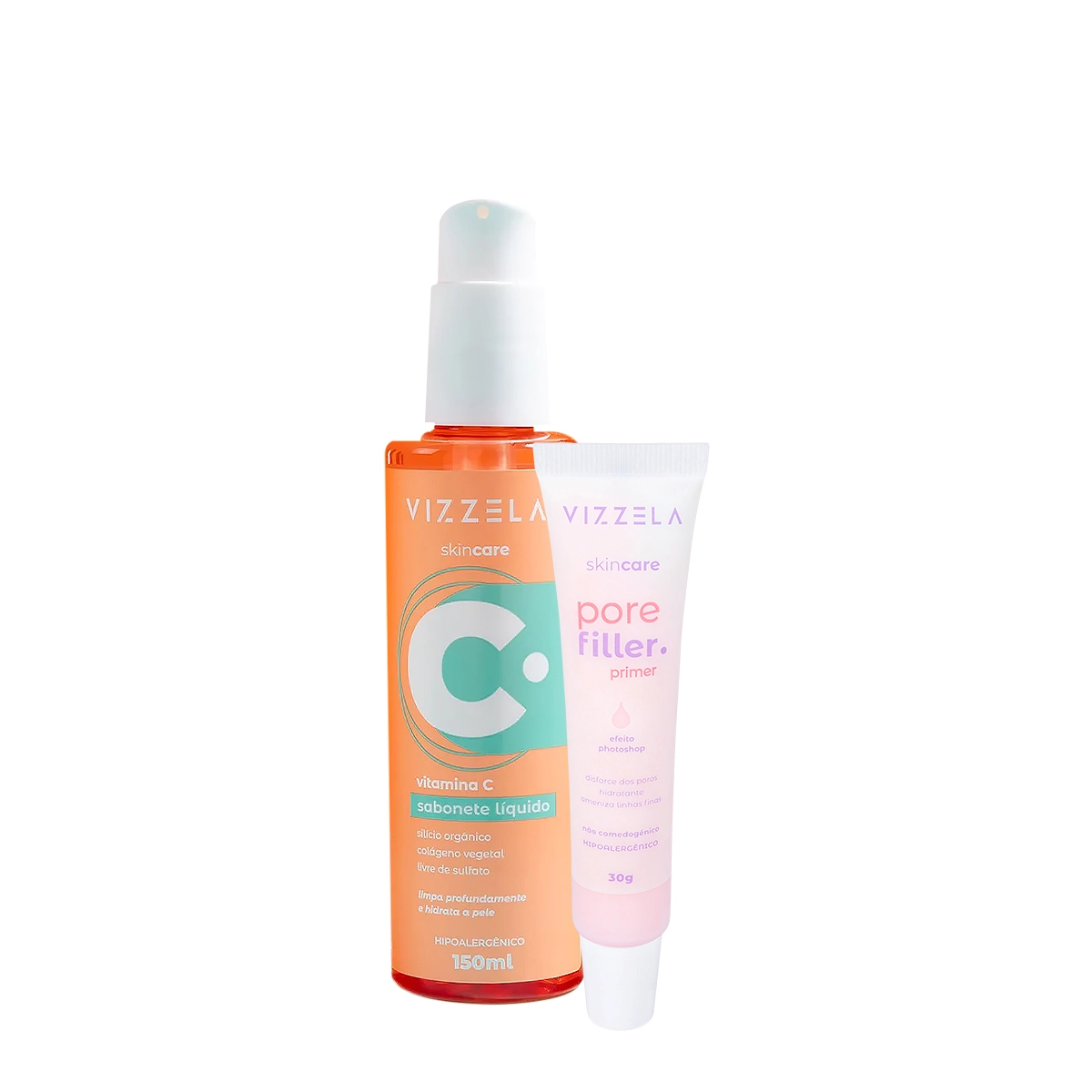Kit Vizzela Vitamina C Pore Filler Sabonete Primer Facial (2 Produtos)