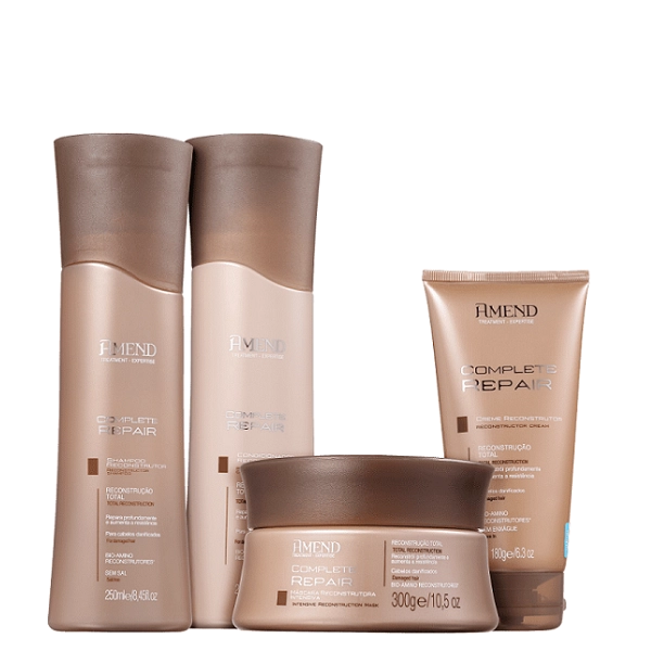 Kit Amend Complete Repair Reconstrutor Shampoo Condicionador Máscara E Leave-in (4 Produtos)