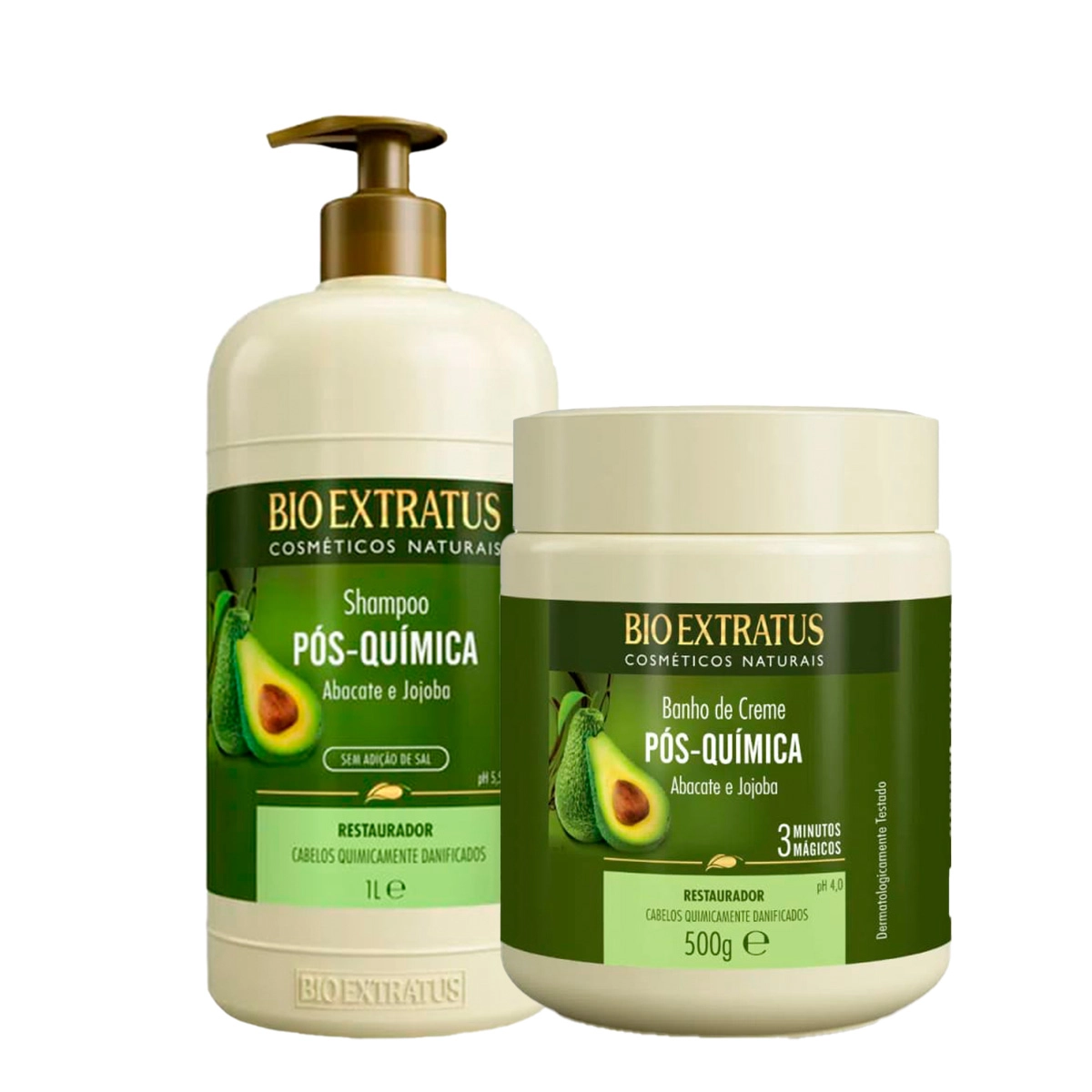Kit Bio Extratus Pós-Química Shampoo E Banho De Creme M (2 Produtos)