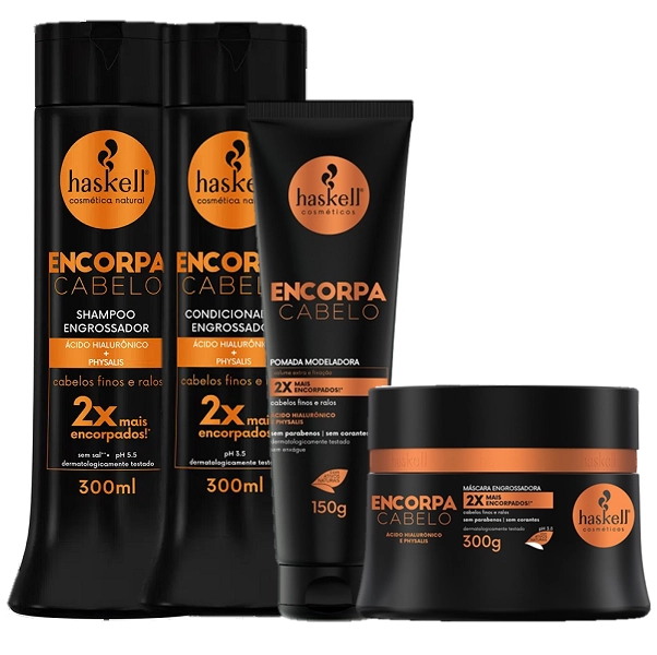 Haskell Encorpa Cabelo Duo 300ml Mascara 300g E Pomada Modeladora 150g