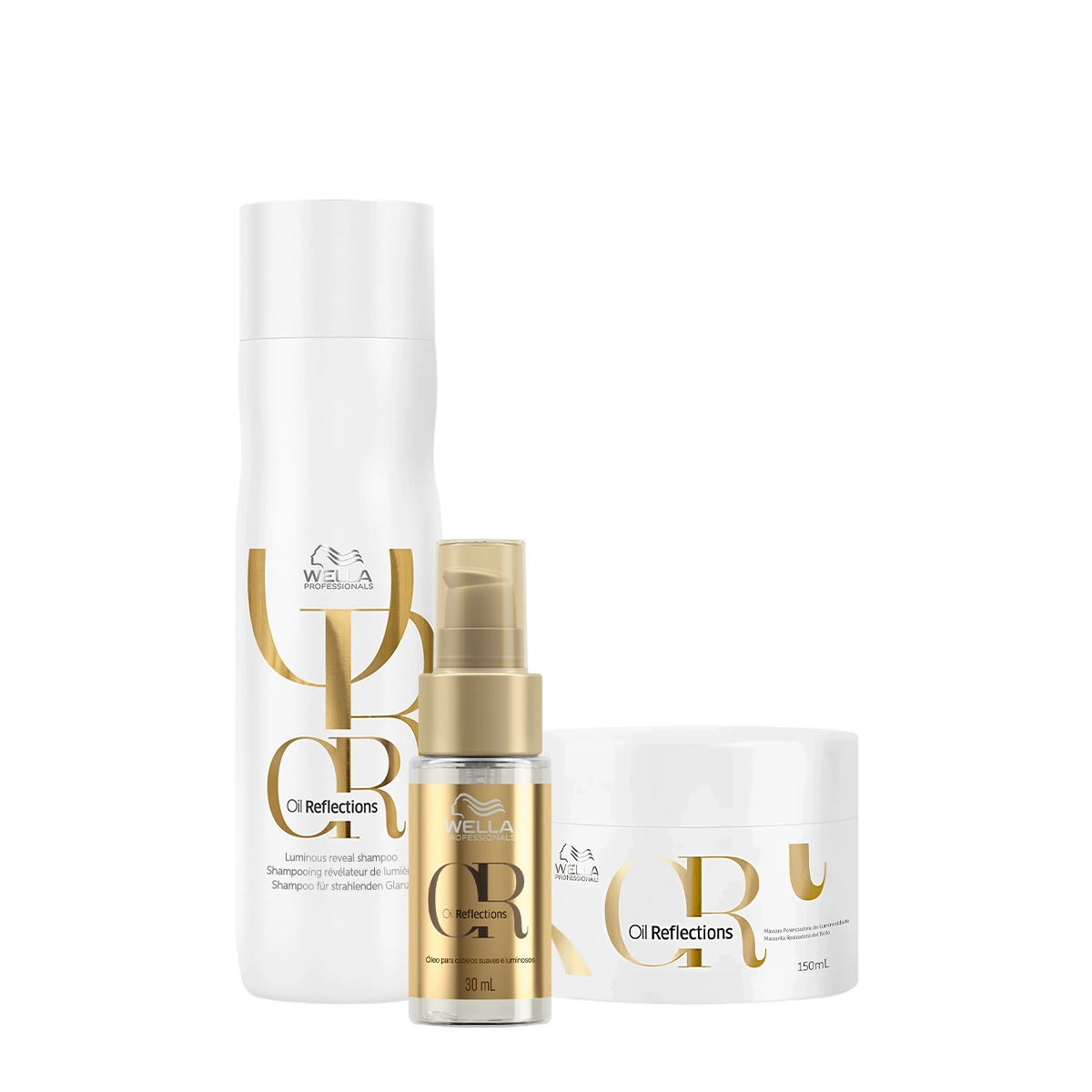 Kit Wella Professionals Oil Reflections Shampoo Máscara Oil 30 (3 Produtos)