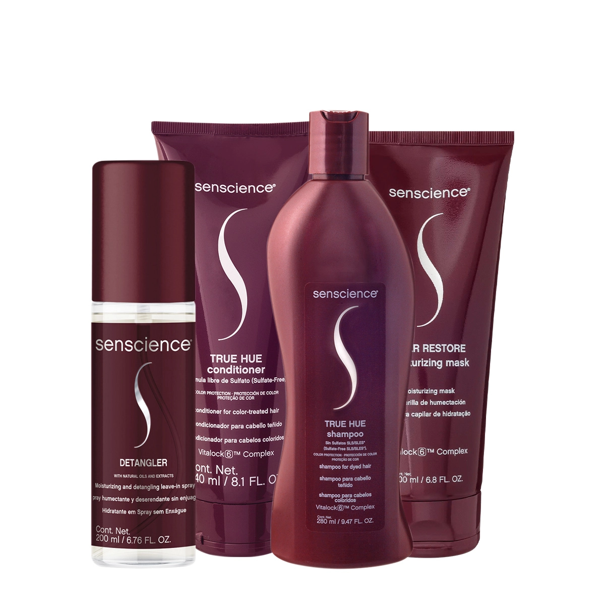 Kit Senscience True Hue Inner Detangler Home Care Spray (4 Produtos)