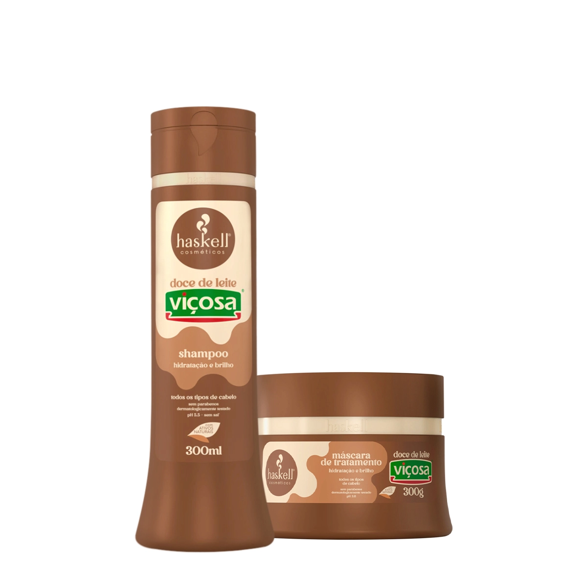 Kit Haskell Doce De Leite Viçosa Shampoo Máscara (2 Produtos)