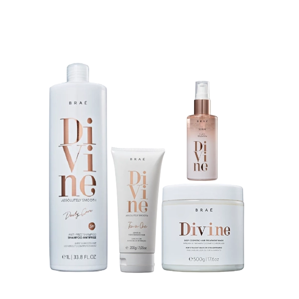 Braé Divine Shampoo 1L+Mascara 500g+Leave-in 200g+Serum Plume 60ml