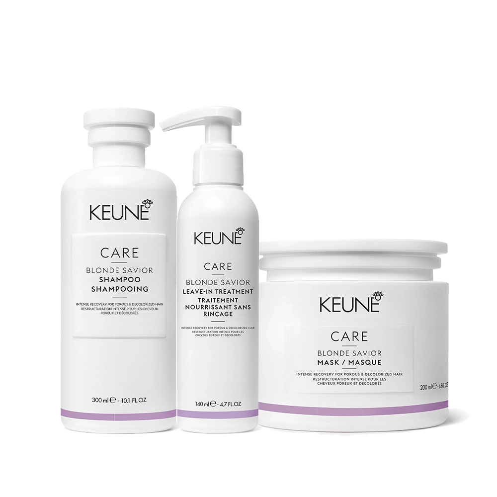 Kit Keune Care Blonde Savior Shampoo + Máscara + Leave-In (3 Produtos)