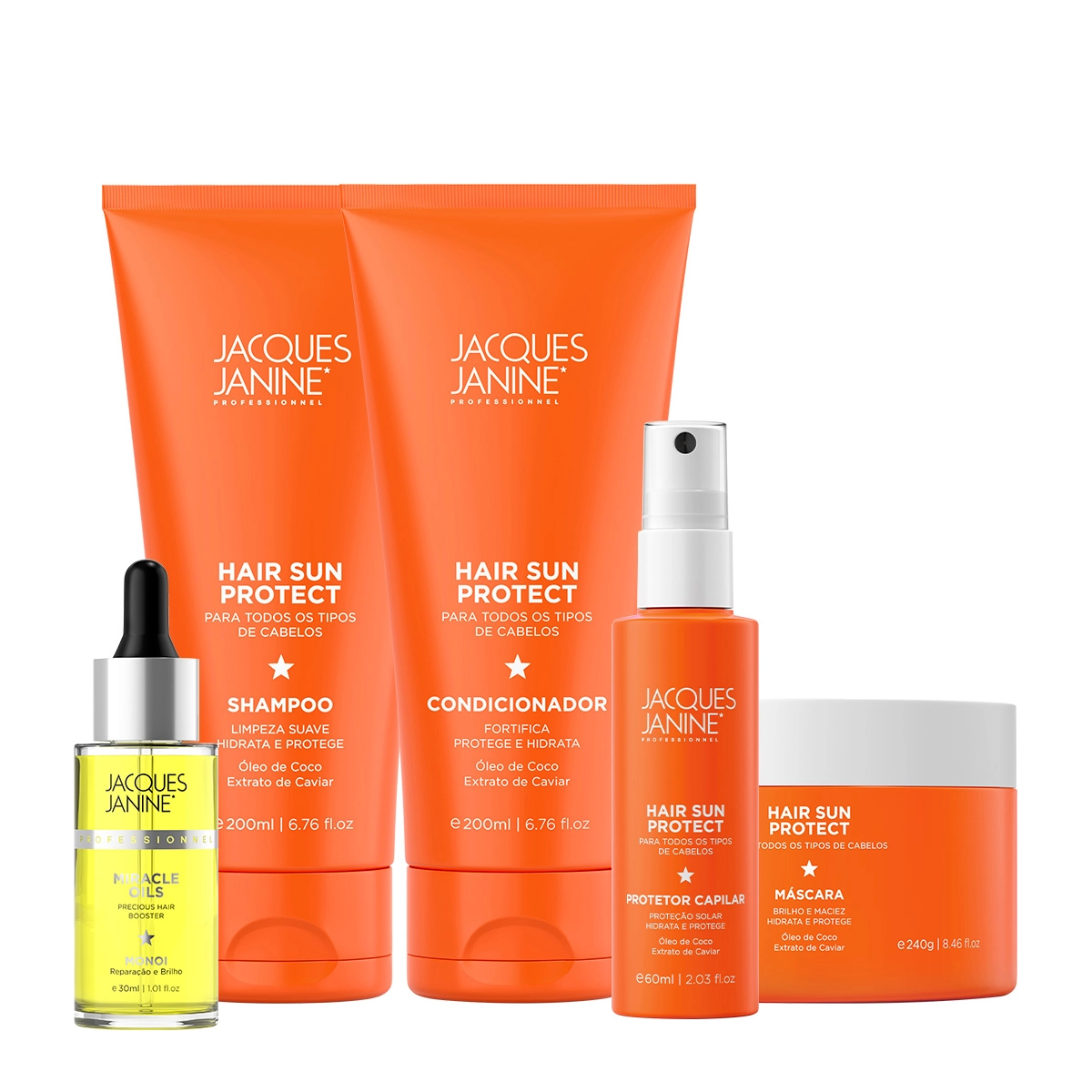Produto Kit_Jacques_Janine_Hair_Sun_Protect_Shampoo_Condicionador_Mascara_Spray_Capilar_e_Miracle_Oils_Monoi_Evas_1