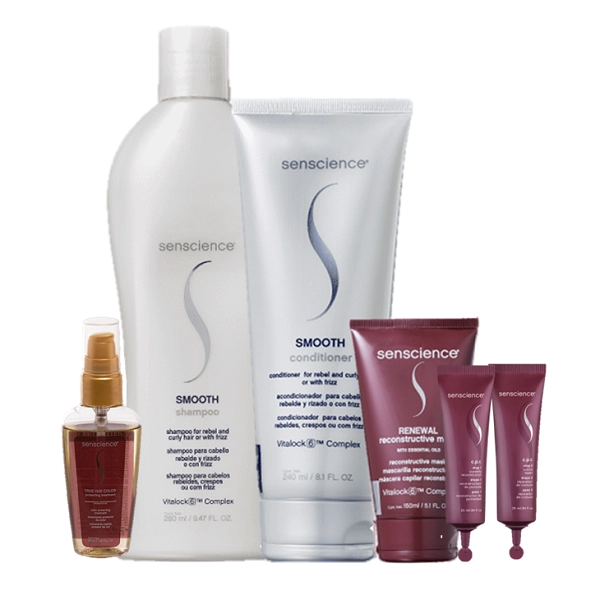 Senscience Smooth Home Care Duo Renewal Mask 150ml CPR Tratamento Reconstrutor 2x25ml E True Hue Color Oleo 55ml