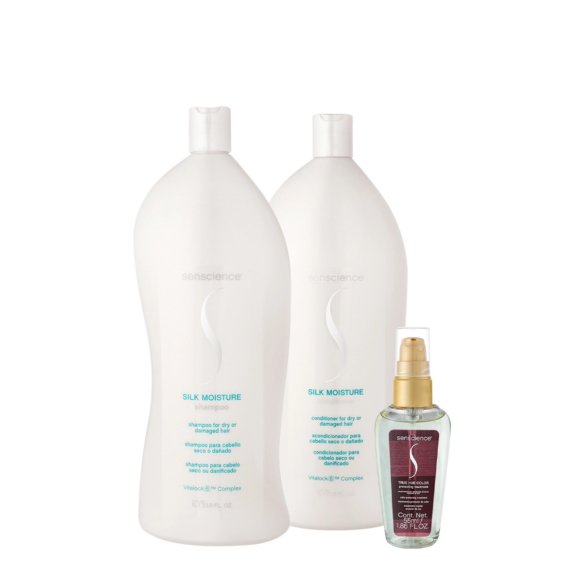 Kit Senscience True Hue Moisture Silk Salon Oil (3 Produtos)