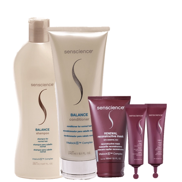 Senscience Balance Home Care Duo CPR Tratamento Reconstrutor 25ml E Renewal Mask 150ml