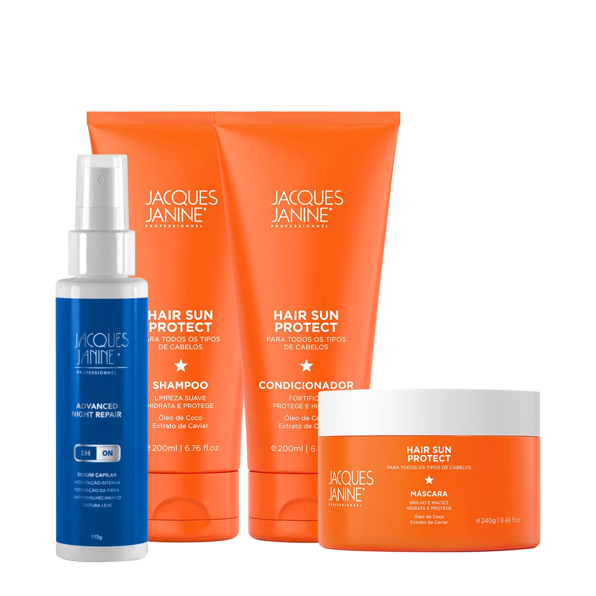 Produto Kit_Jacques_Janine_Hair_Sun_Protect_Shampoo_Condicionador_Mascara_e_Night_Serum_Evas_1