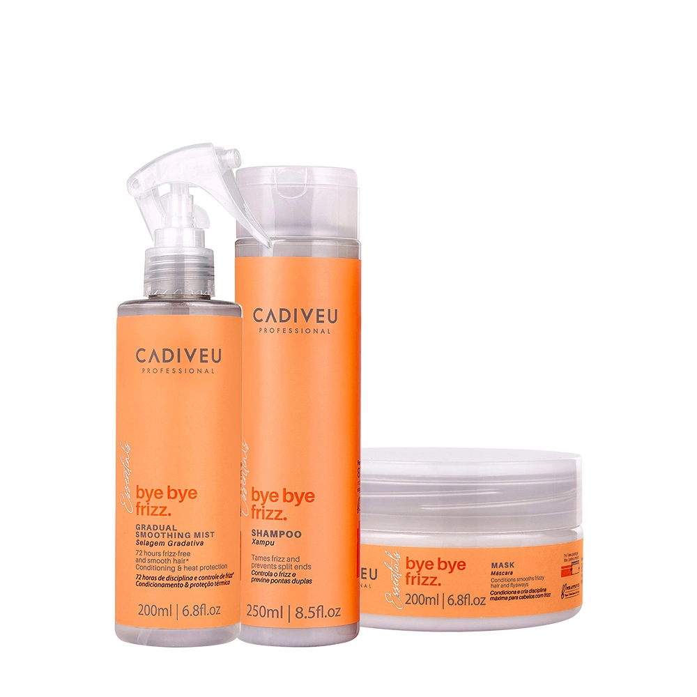 Kit Cadiveu Professional Bye Bye Frizz Shampoo Máscara E Selagem Gradativa (3 Produtos)