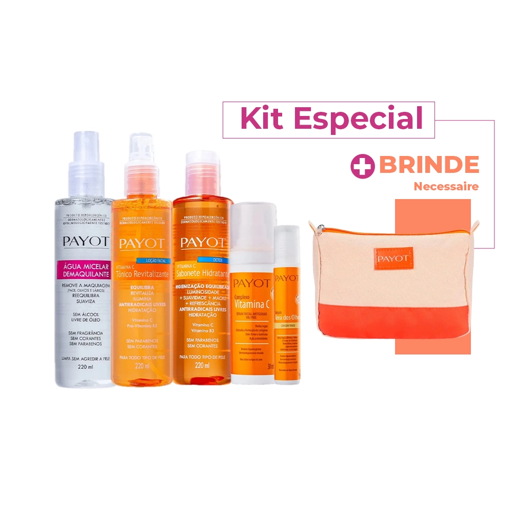 Produto Kit_Payot_Vitamina_C_Serum_Anti-Idade_Tonico_Sabonete_Liquido_Demaquilante_Evas_1