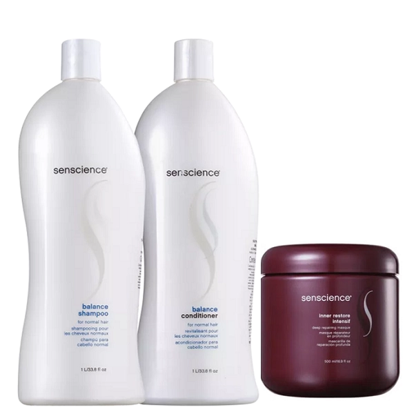 Senscience Balance - Shampoo+Condicionador 1L+Mascara Inner Restore Intensif 500ml