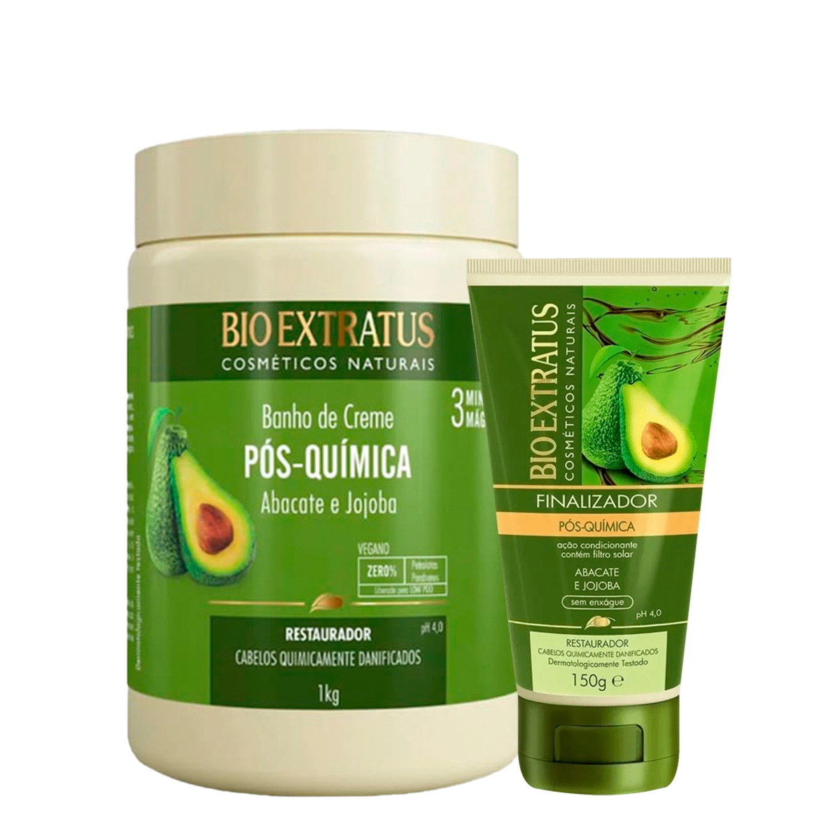 Kit Bio Extratus Pós-Química Banho De Creme G E Finalizador (2 Produtos)