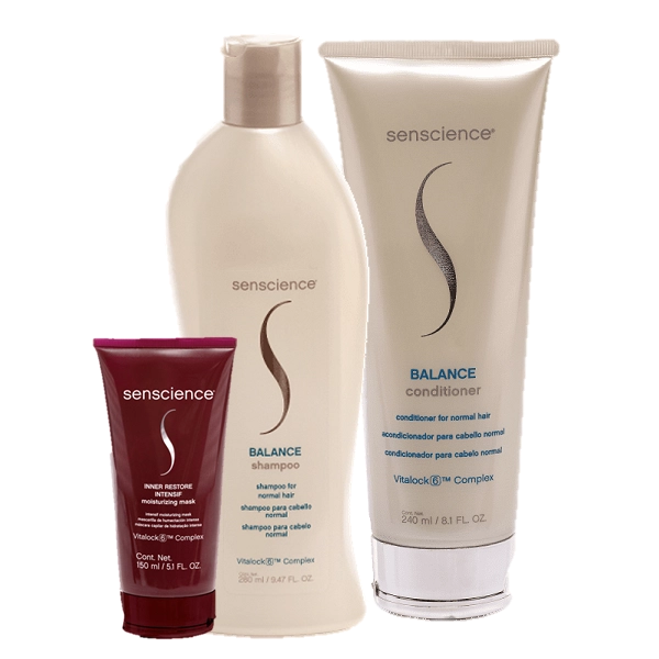 Senscience Balance Shampoo 280ml Condicionador 240ml E Inner Intensif 150ml