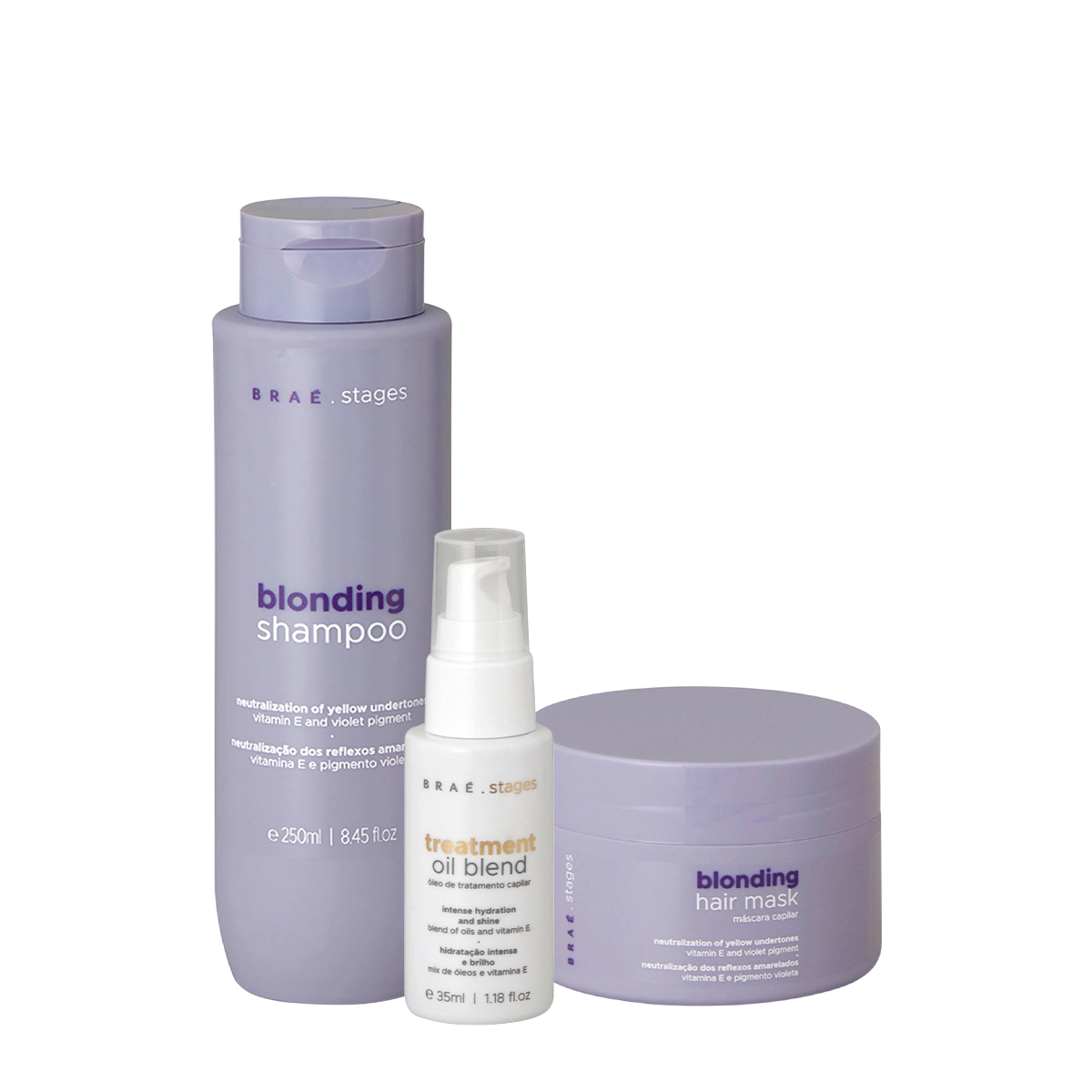 Produto Kit_Brae_Stages_Treatment_Blonding_Shampoo_Mascara_Oleo_Evas_1