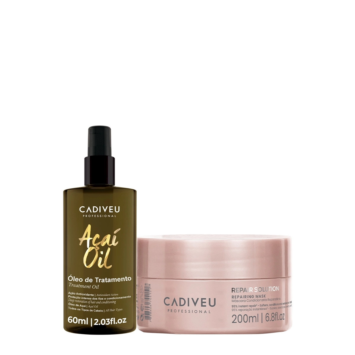 Kit Cadiveu Professional Repair Solution Açaí Máscara Oil 60 (2 Produtos)