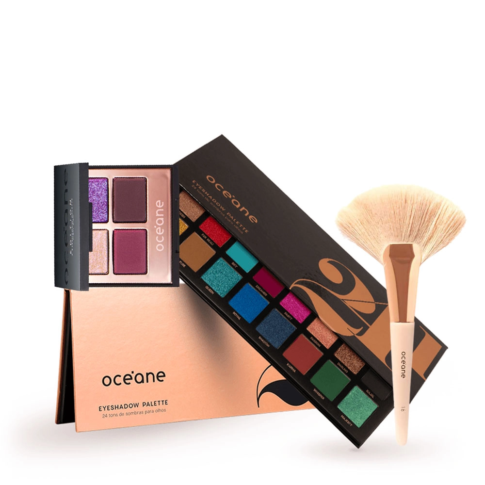 Produto Kit_Oceane_Eyeshadow_Palette_24_Pincel_Glam_Evas_1