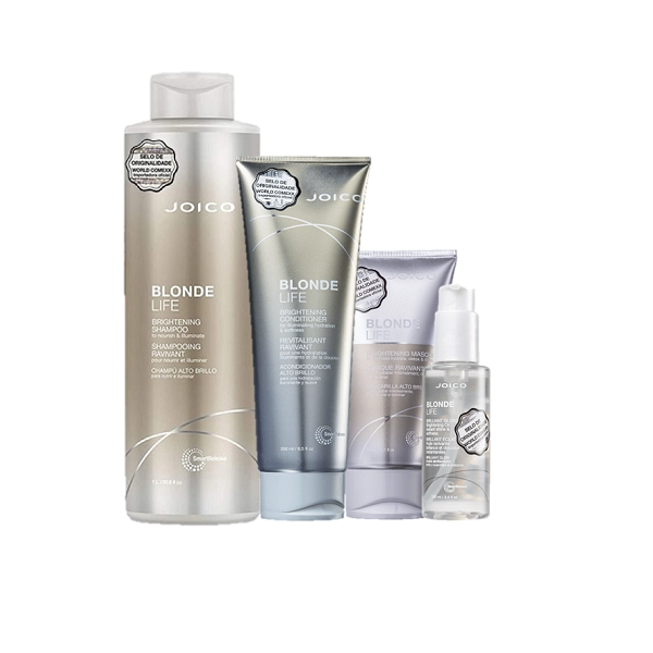 Joico Blonde Life Brightening Shampoo 1L Condicionador 250ml Mascara 150ml Oil 100ml