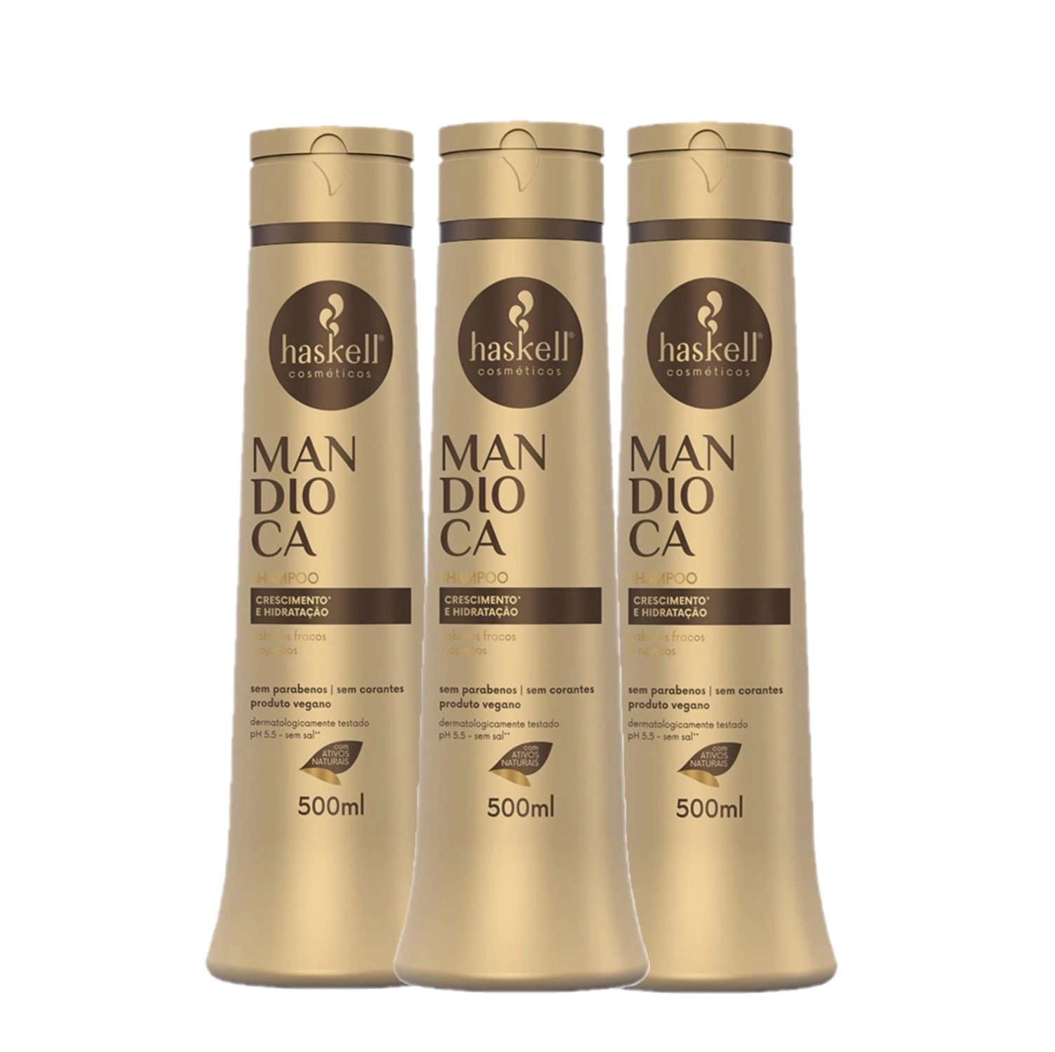 Produto Kit_Haskell_Mandioca_Shampoo_500ml_3_unidades_Evas_1