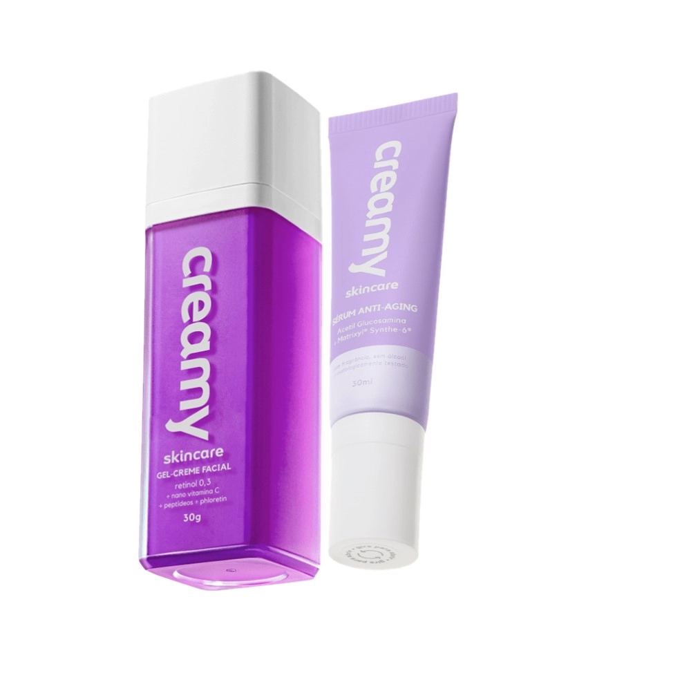 Kit Creamy Gel-Creme Retinol 0,3 - Antirugas Concentrado 30g + Creamy Anti-Aging Redutor De Linhas - Sérum 30ml (2 Produ