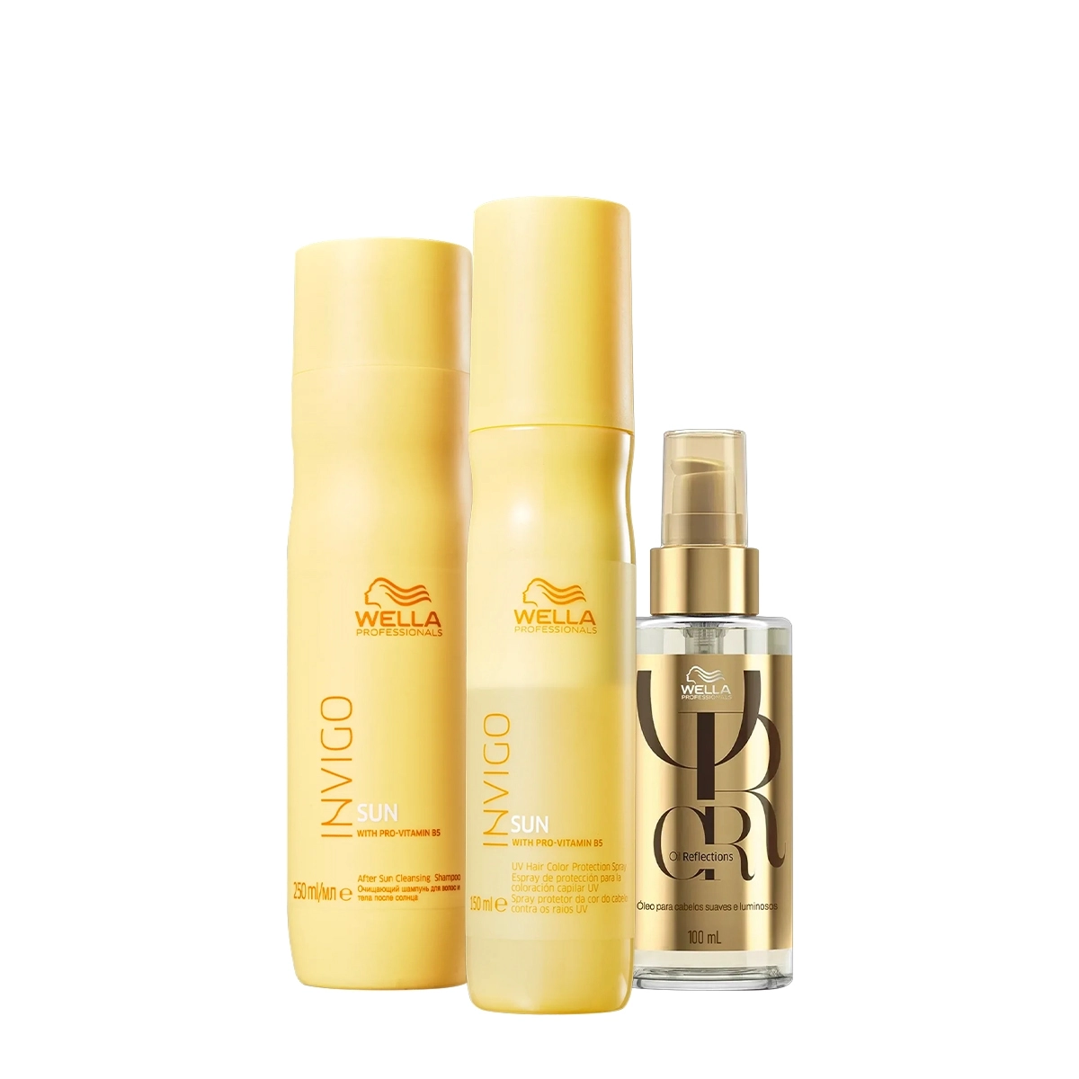 Kit Wella Professionals Invigo Sun Reflections Shampoo Leave-in Oil 100 (3 Produtos)